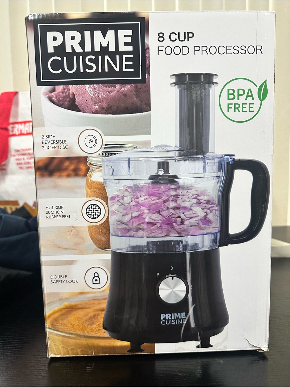 Prime Cuisine 8-Cup Food Processor in Black